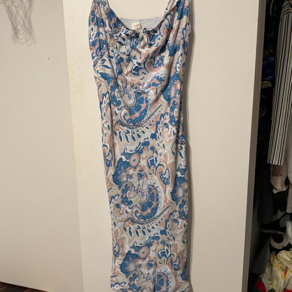 Aritzia/Wilfred Long blue Floral Dress - Picture 7 of 7